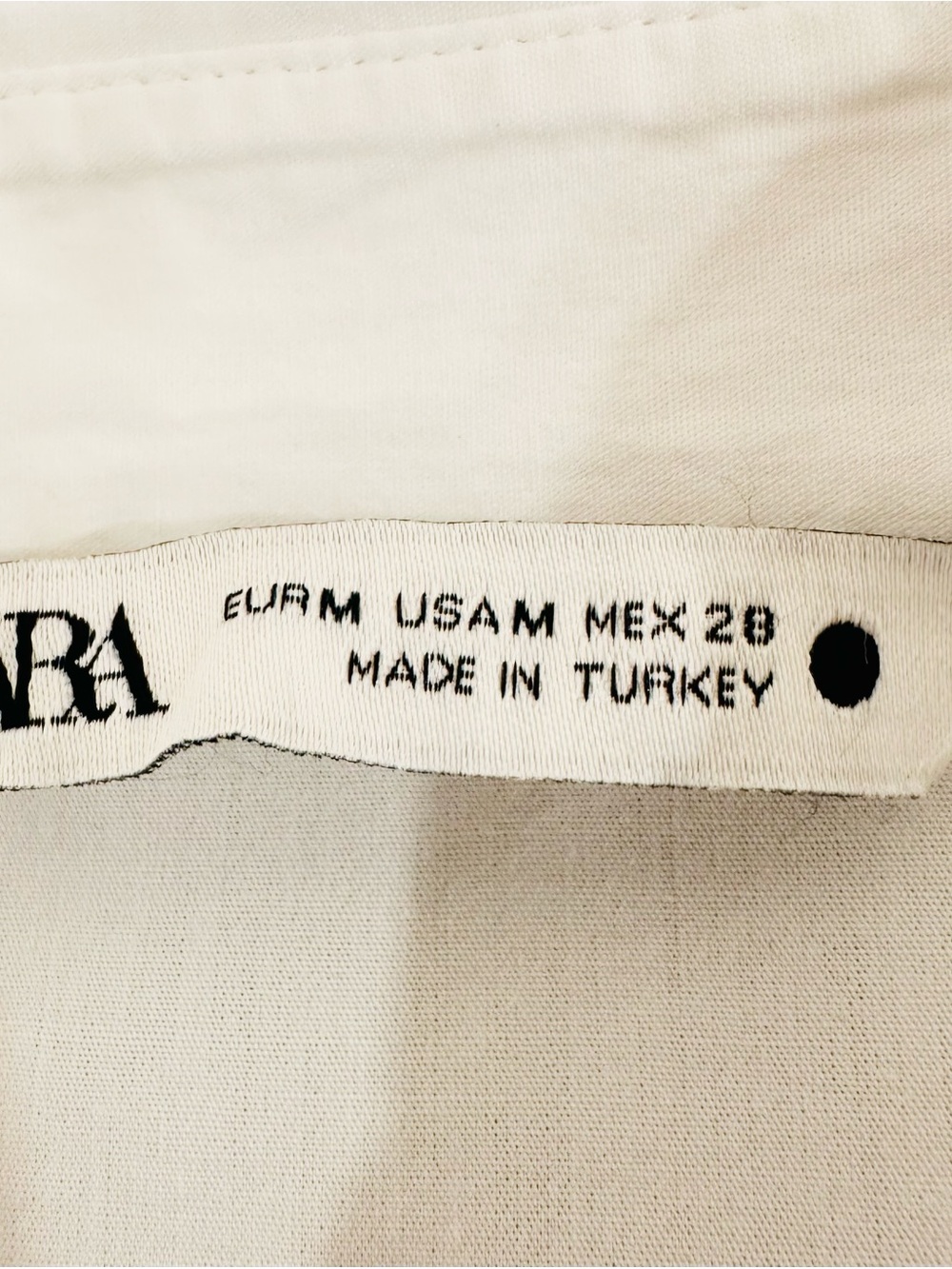Zara White Poplin Corset Shirt Pleated Waist Ext Cuff Blouse M - Picture 7 of 12